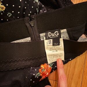 New vintage DOLCE & GABBANA silk floral black lace Archival Skirt